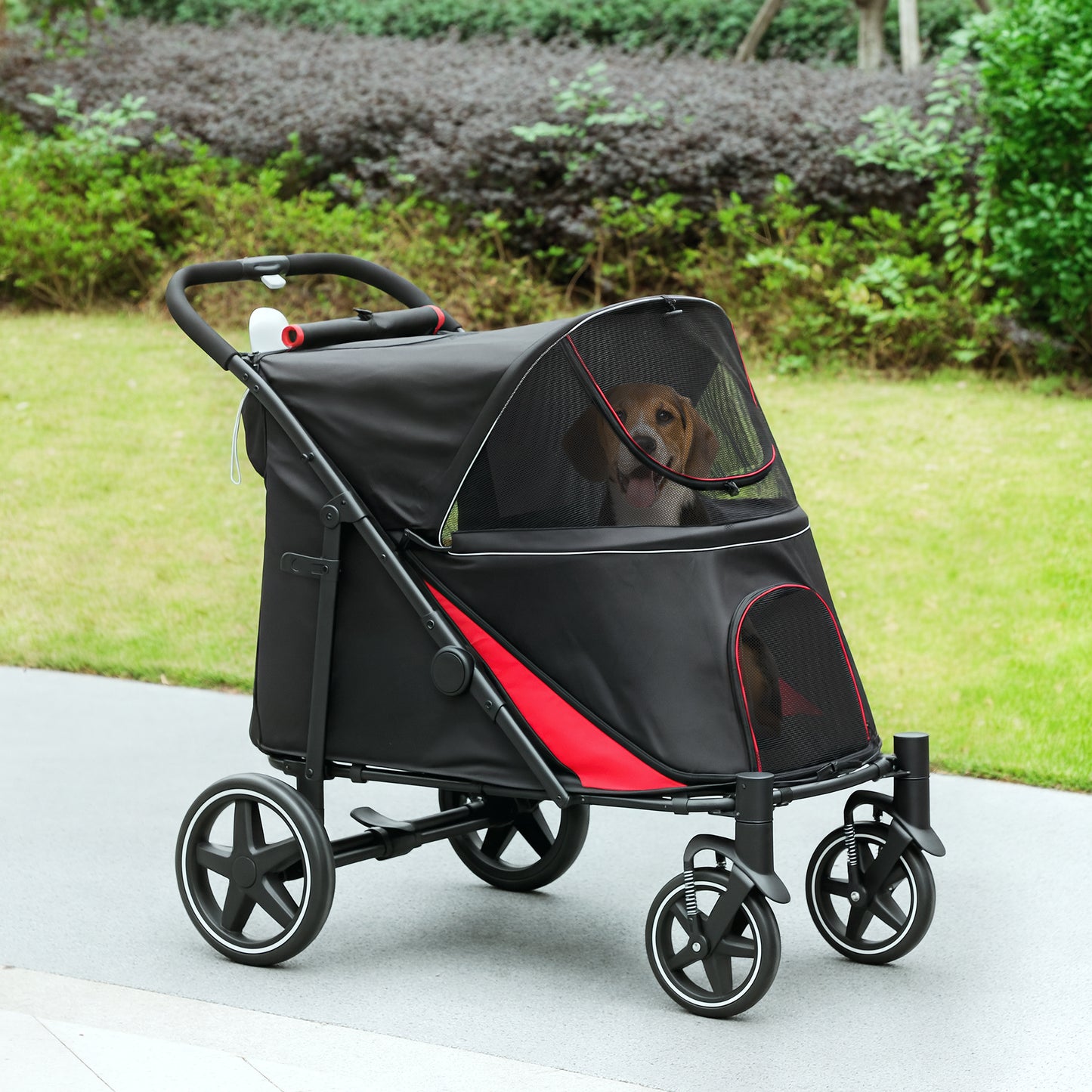 Poussette pliable pour animaux roues universelles amortisseurs