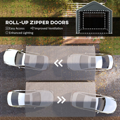 Abri d'auto portatif 3 x 6 m avec portes enroulables