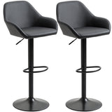 Ensemble 2 tabourets de bar ajustables — cuir PU