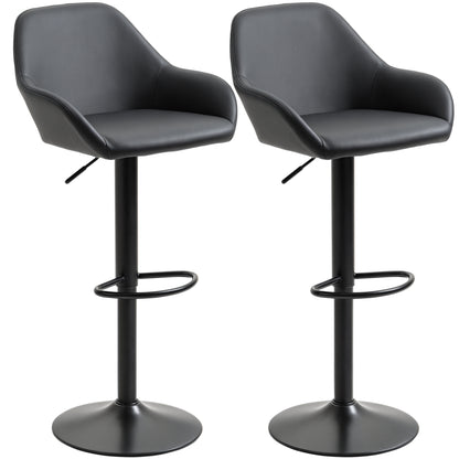 Ensemble 2 tabourets de bar ajustables — cuir PU