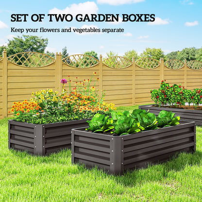 Bacs de jardinage surélevés galvanisés ensemble de 2