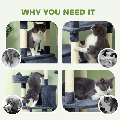 Arbre à chat multiniveau 81 po avec griffoirs