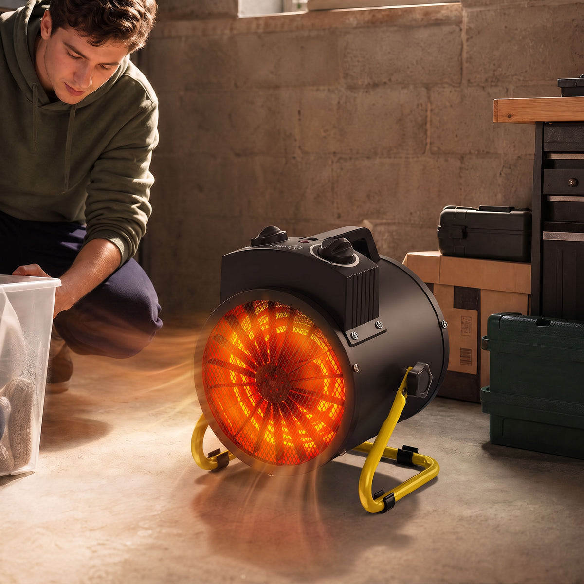 Radiateur soufflant électrique 1500W — Acier inoxydable