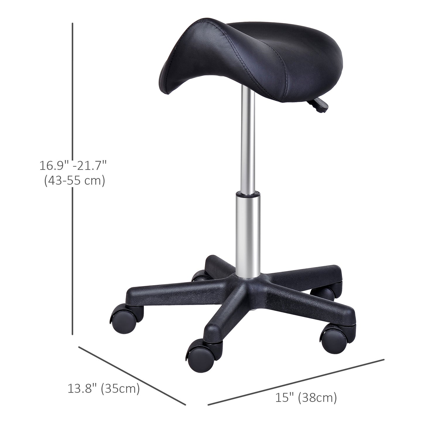 Tabouret selle ergonomique pivotant à roulettes