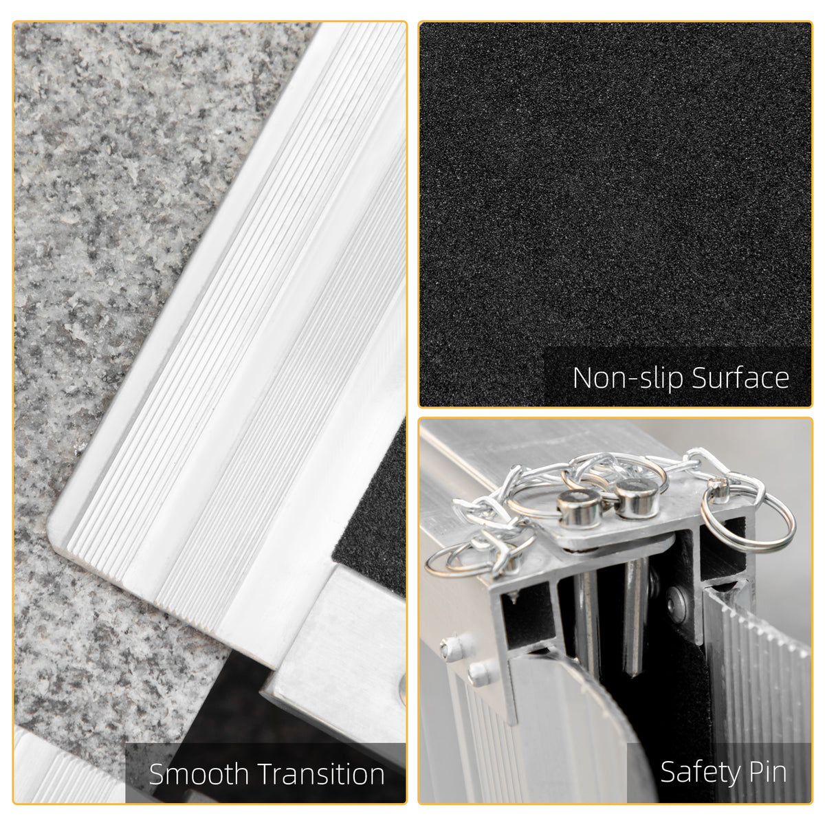 Rampe d'accès pliable portable 5 pi — aluminium