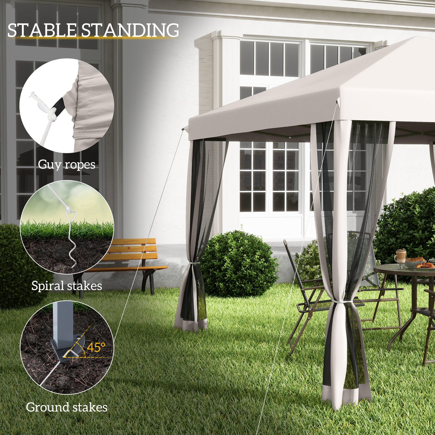 Tente pliable 10x10 pieds avec parois maillées