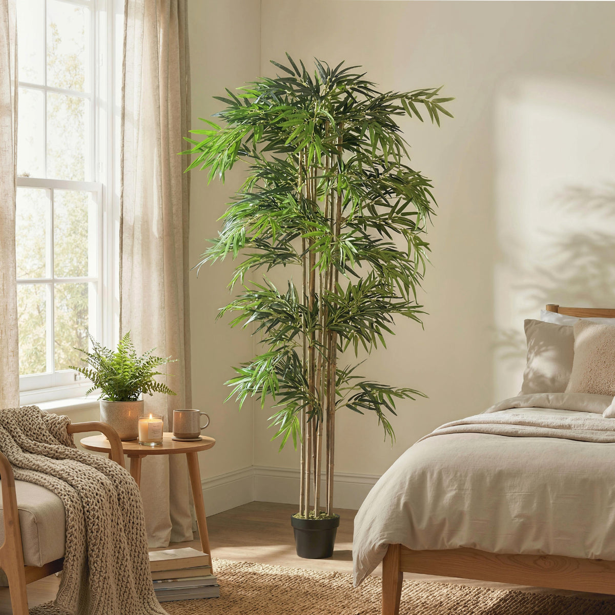 Arbre de bambou artificiel à huit troncs
