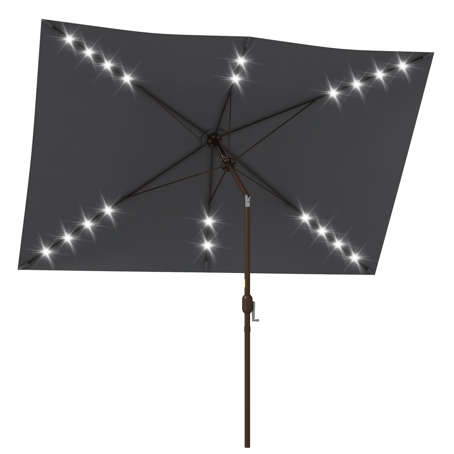 Parasol de patio rectangulaire avec éclairage DEL solaire 195x295cm
