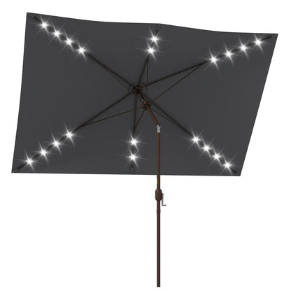 Parasol de patio rectangulaire avec éclairage DEL solaire 195x295cm