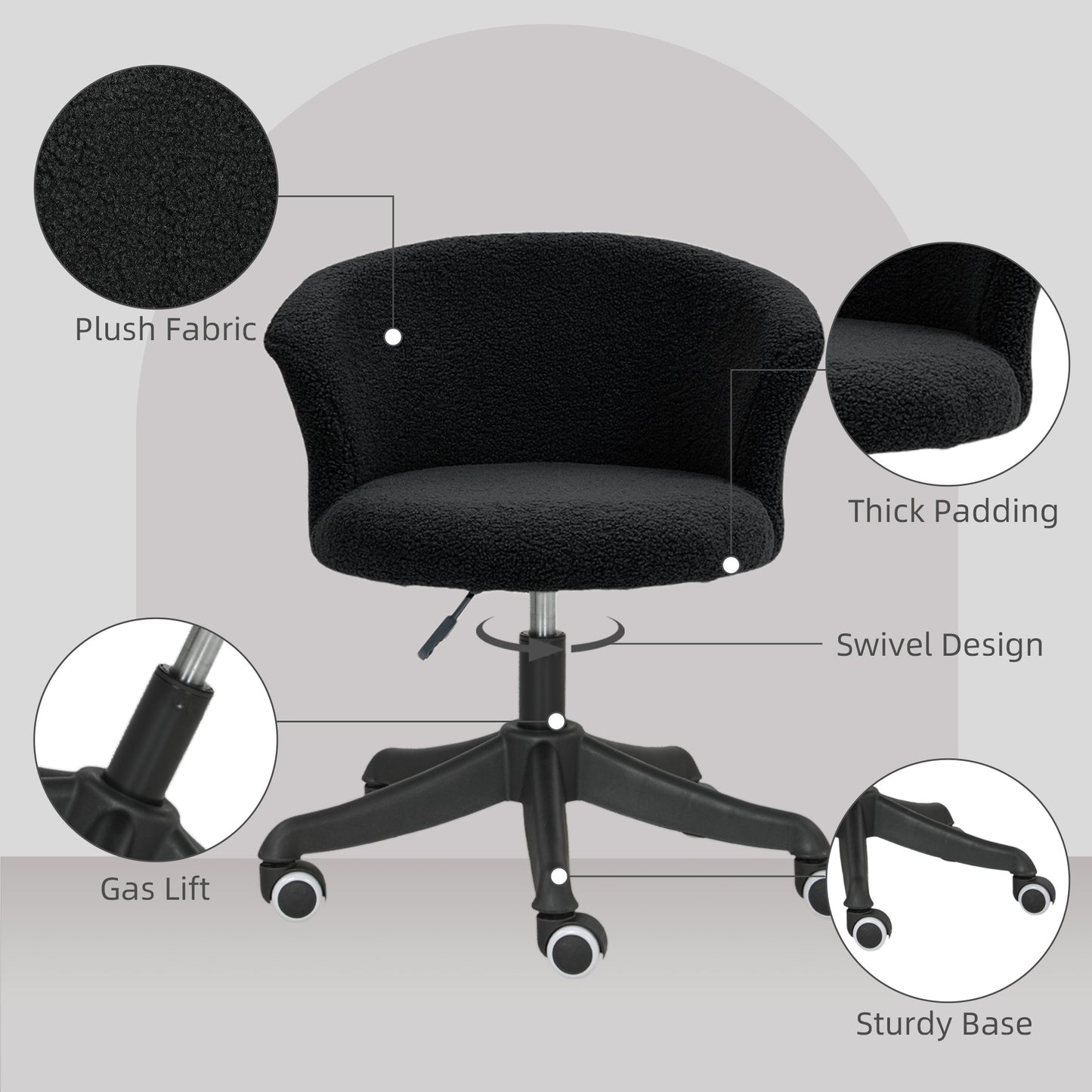 Chaise bureau sans bras hauteur réglable roulettes pivotantes