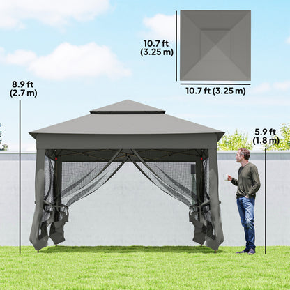 Tente pop-up 2 niveaux avec moustiquaire 335 x 335 cm