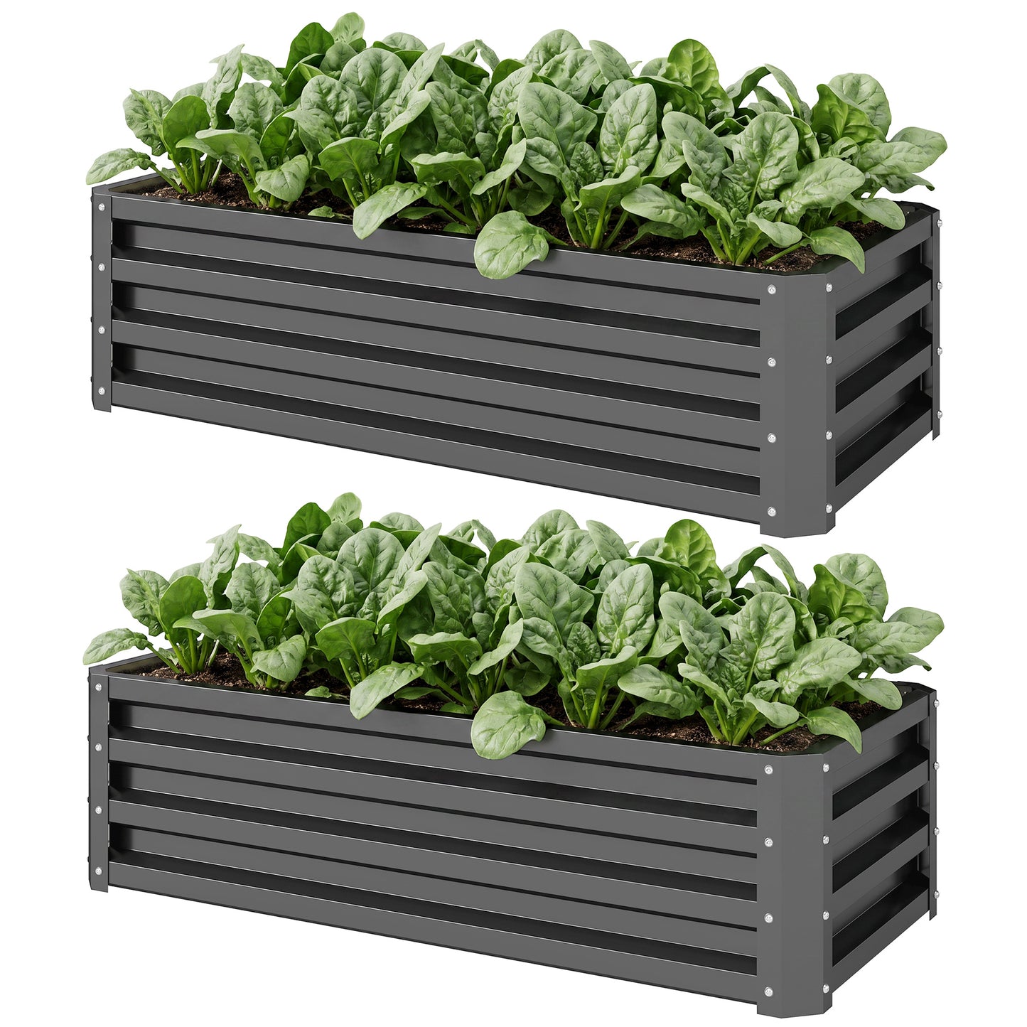 Bacs de jardinage surélevés galvanisés ensemble de 2