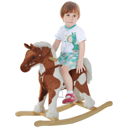 Cheval à bascule pour enfants en peluche avec sons