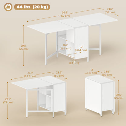 Table à manger pliante escamotable