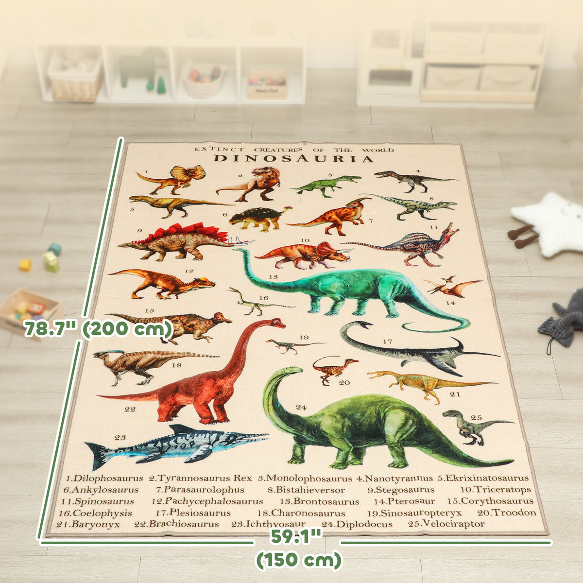 Tapis de jeu pour bébés motif dinosaure