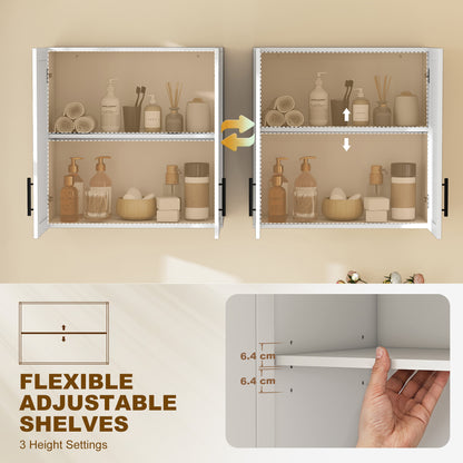 Armoire murale salle de bain 2 portes — blanc