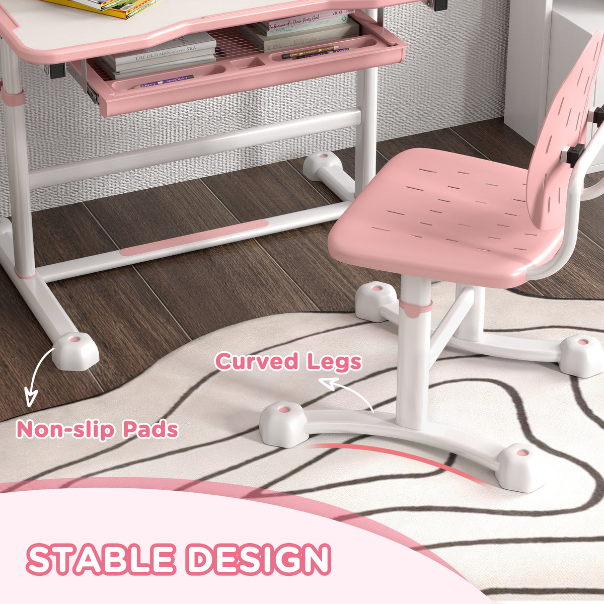 Ensemble bureau et chaise réglables pour enfants — Lot de 2