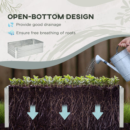 Jardinière surélevée acier galvanisé avec tiges renforcées 180cm
