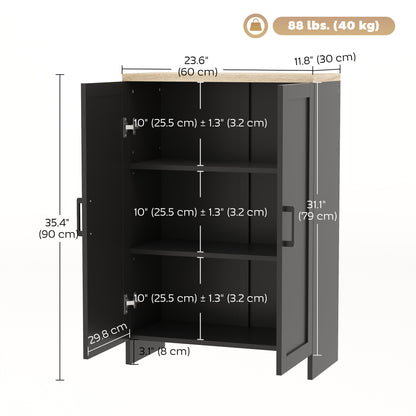 Armoire de rangement avec portes et étagère ajustable