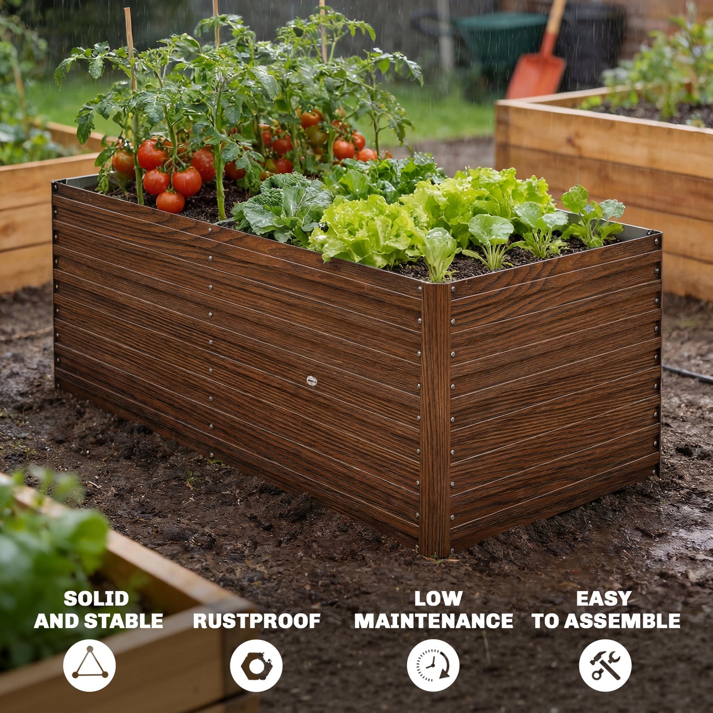 Bac jardinage surélevé galvanisé extra profond 152x91x60cm