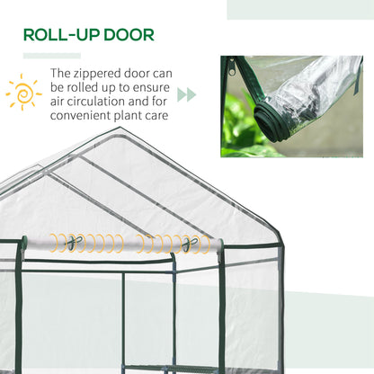  143x143x195cm Portable Greenhouse - 8 Shelves