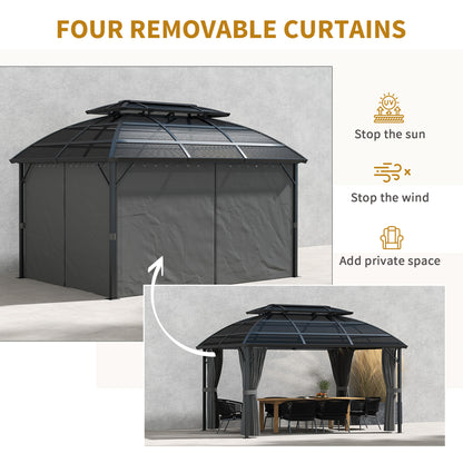 Gazebo de jardin double toit polycarbonate cadre aluminium