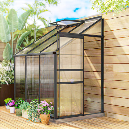 Serre adossée aluminium 183x122cm polycarbonate — Foncé