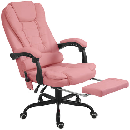 Chaise de bureau massante inclinable avec repose-pieds