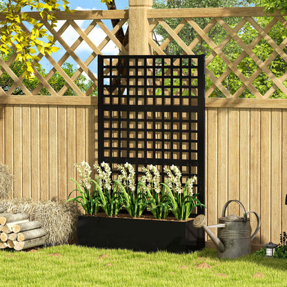  Galvanized Raised Garden Bed with Trellis - 110x41x178cm