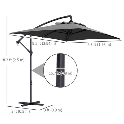 Parasol déporté 3m avec base croisée