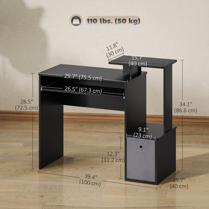 Bureau d'ordinateur avec tiroir et tablette pour clavier
