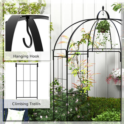 Arche de jardin forme cage à oiseau en métal