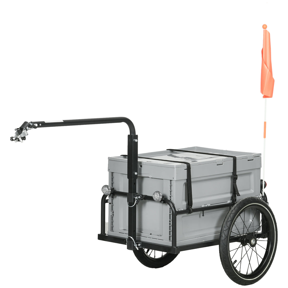 Remorque de vélo en acier pour chargement pliable