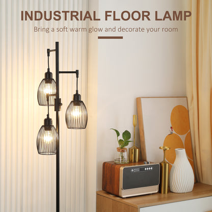 Lampadaire industriel 3 abat-jour suspendus, gradable