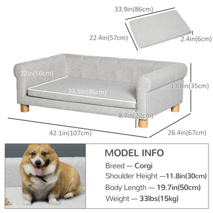 Sofa pour animaux moderne avec coussin amovible