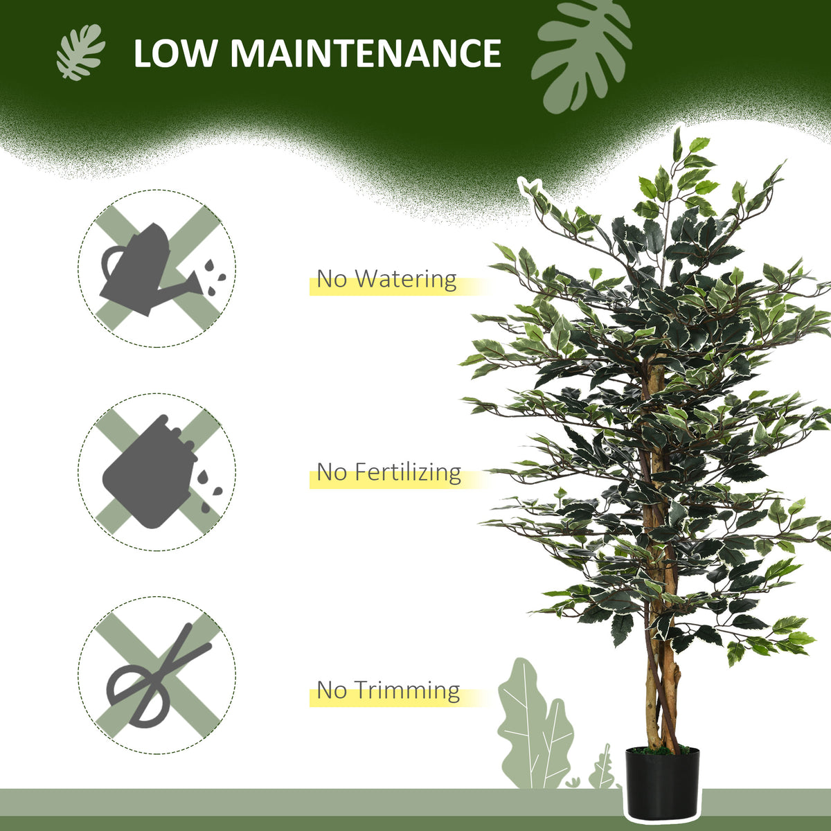 Ficus artificiel décoratif en pot