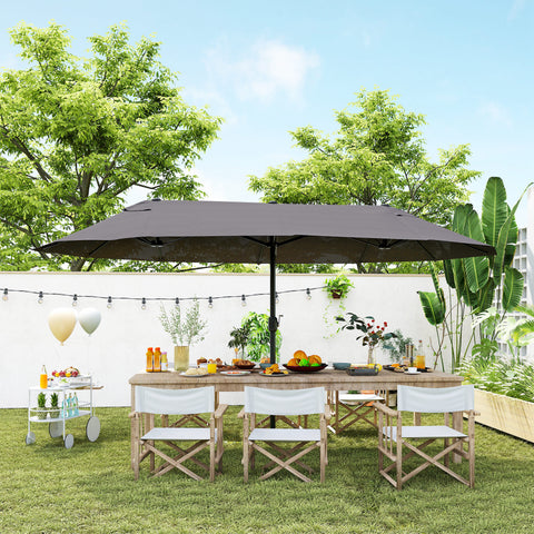 Parasol double toile manivelle — 457 cm
