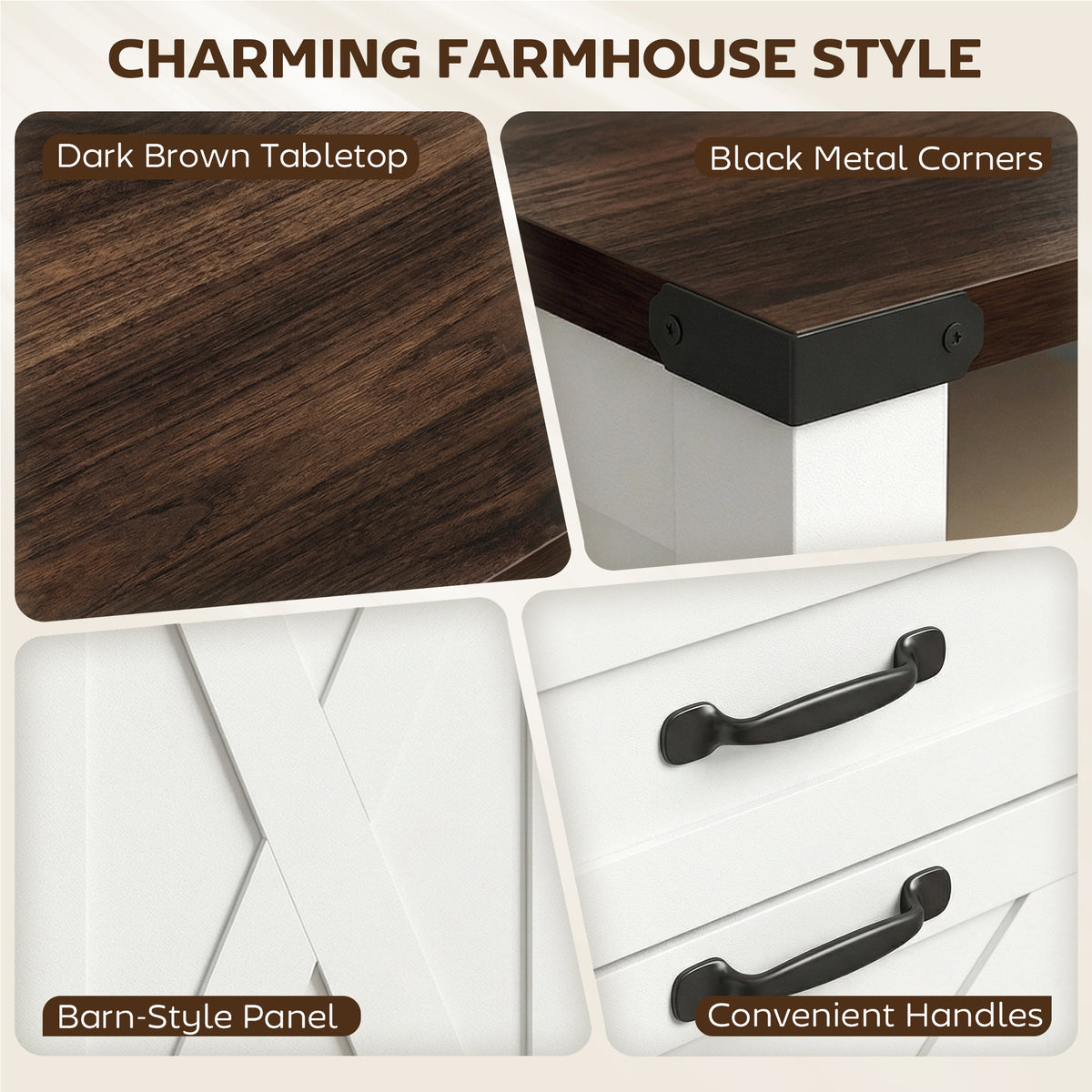 Classeur latéral de bureau style rustique