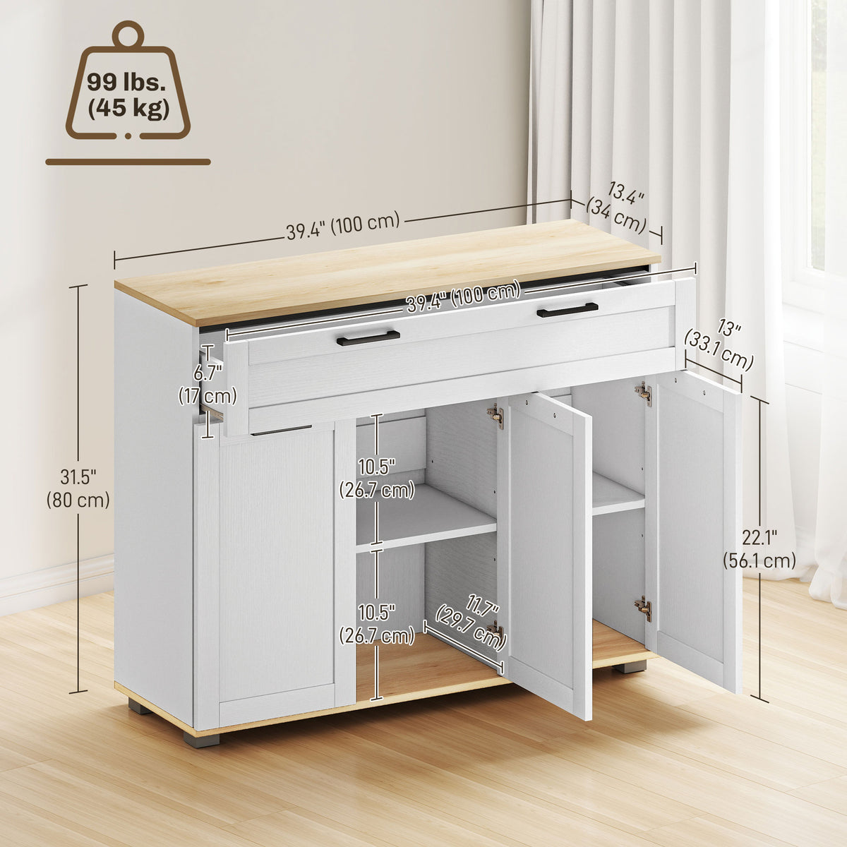 Buffet de cuisine moderne avec tiroir