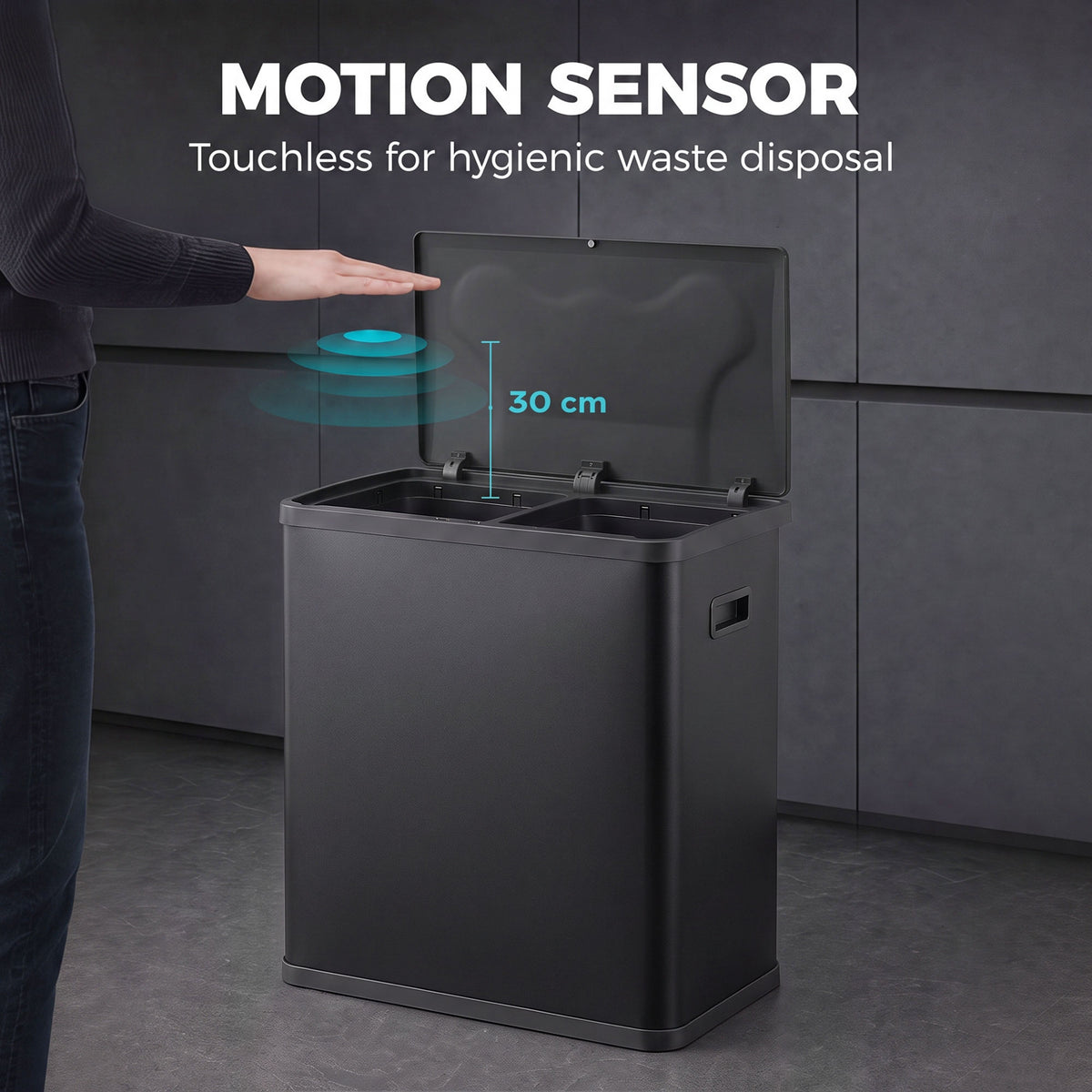 Poubelle automatique intelligente à double compartiment 60 L