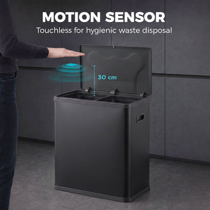 Poubelle automatique intelligente à double compartiment 60 L