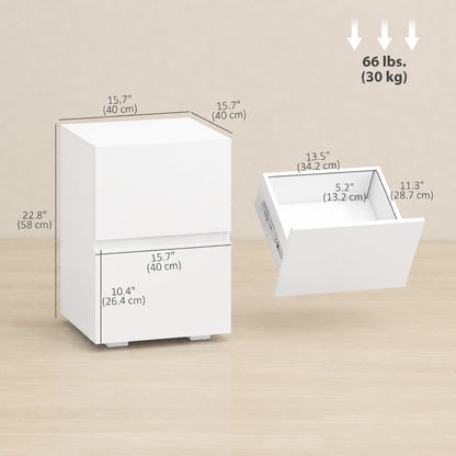 Table de chevet moderne 2 tiroirs — Lot de 2