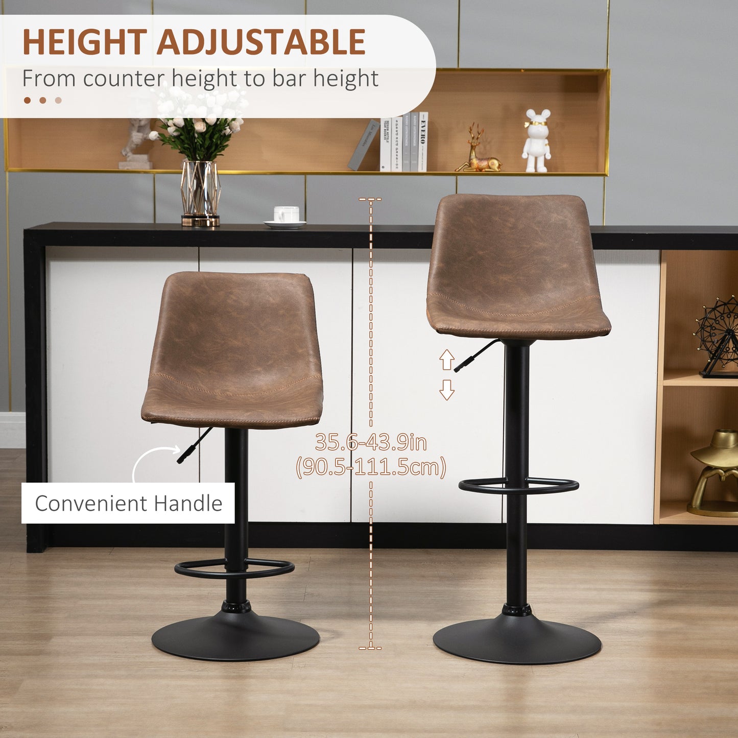 Tabourets de bar ajustables pivotants ensemble de 2