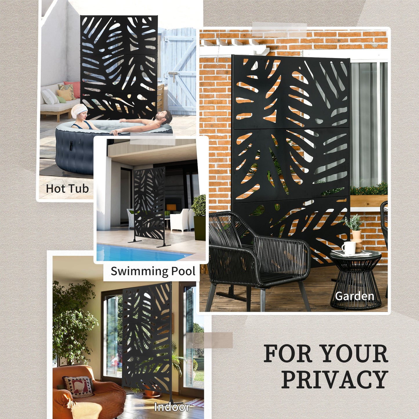 Outsunny Privacy Screen - Willow Style Outdoor Decorative Panel