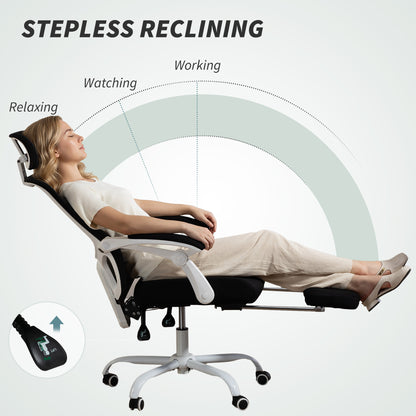 Chaise de bureau ergonomique avec support lombaire ajustable et appui-tête