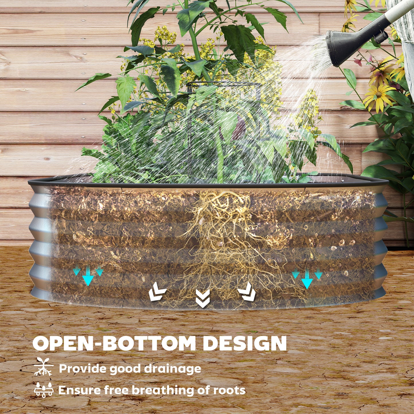 Bac de jardinage surélevé en acier galvanisé