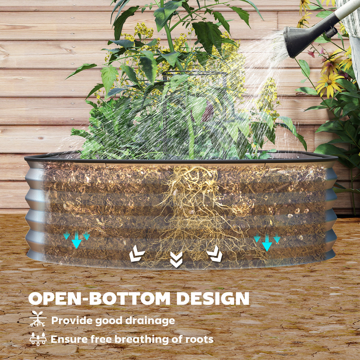 Bac de jardinage surélevé en acier galvanisé