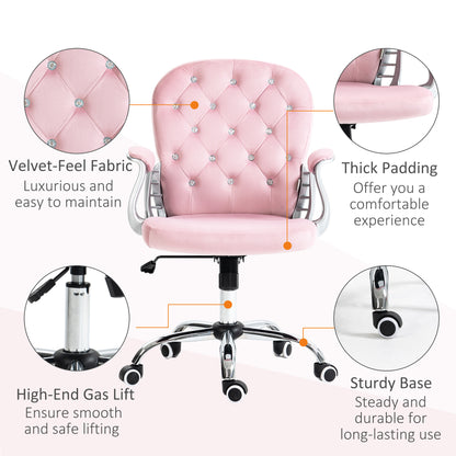 Chaise de bureau capitonnée cuir synthétique cristaux décoratifs