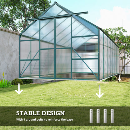Serre de jardin polycarbonate 488 x 244 cm avec porte coulissante