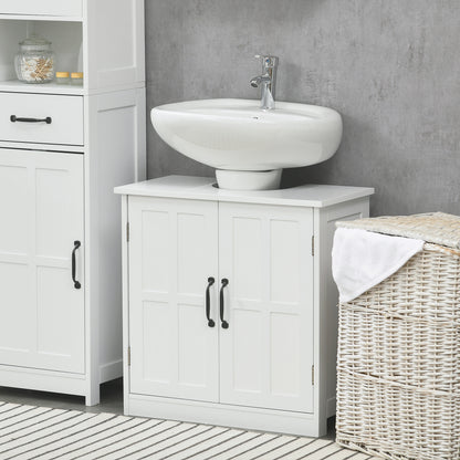 Meuble sous-lavabo double porte avec tablette ajustable